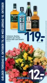 REMA 1000 tilbudsavis uge 41 Side 28: Tullamore, Bombay Sapphire gin, Fernet Branca eller Jack Daniel's €119,00, Roser €12,00