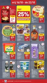 ALDI folder week 42 Pagina 22: Père joseph abdijkaas in sneetjes €3,79, Milsani proteïnedrink €1,99