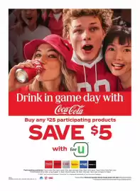 Safeway weekly ad Page 5: ca-Co NAL TAS Drink in game day with Coca-Cola Buy any $25 participating products SAVE $5 with