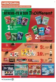 Folheto E.Leclerc semana 40 Página 18: Granola fitness chocolate €3,29, Trident pastilhas elásticas spearmint €1,99