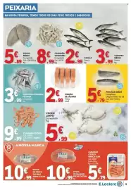 Folheto E.Leclerc semana 40 Página 3: Pescada média €5,79, Porção de salmão €2,99