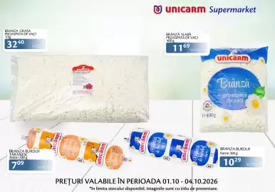 Catalog Unicarm Pagină 5: BRANZA GRASA PROASPATA DE VACI 3 kg 3240 lei/kg unicärm 3xp Branza grasa proaspata de vaci