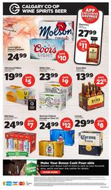 Calgary Co-op flyer week 40 Page 4: Sleeman Original Draught or Clear 2.0 €24,99, Wild Rose The Herd Patio Edition €24,99