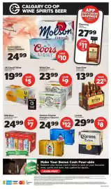 Calgary Co-op flyer week 40 Page 4: Sleeman Original Draught or Clear 2.0 €24,99, Wild Rose The Herd Patio Edition €24,99