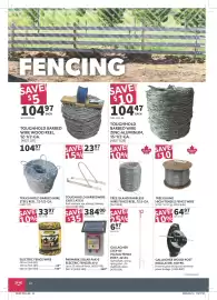 Co-op flyer Page 22: Toughhold barbed wire wood reel €104,97, Parmark solar pak-6 electric fencer, 6-v. €384,00