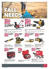 Co-op flyer Page 3: Milwaukee hole saw kit general purpose €49,97, DeWalt 20-v xr brushless orbital sander (tool only) €99,97