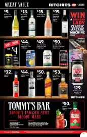 Ritchies catalogue week 40 Page 11: Yellow Tail Chardonnay €9,00, Canadian Club Dry €49,00