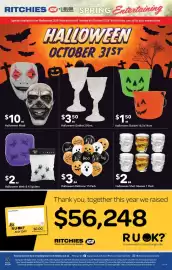 Ritchies catalogue week 40 Page 14: Halloween Web & 4 Spiders €2,00, Halloween Balloons €3,00