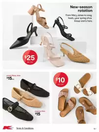 Kmart catalogue Page 16: Woven Mary Jane €15,00, New-season rotation €25,00