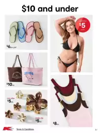 Kmart catalogue Page 2: Cafe-Mar Tote Bag €10,00, Flip Flops €6,00