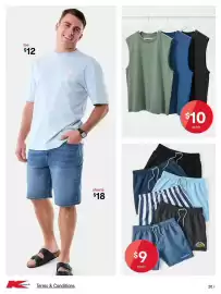 Kmart catalogue Page 20: Oceanside Co. swim trunks €9,00, Sleeveless T-Shirt €10,00