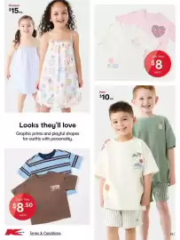 Kmart catalogue Page 26: Girls' tees €8,00, Tees €10,00
