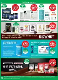 Terry White catalogue Page 2: Famous Nutrition Protein + Creatine €26,59, Nutrabalance Selected Range €2,79