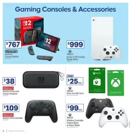Officeworks catalogue Page 4: Xbox Series X 1TB Console Digital White €999,00, Nintendo Switch 2 Console 256GB €767,00