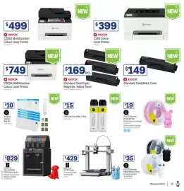 Officeworks catalogue Page 9: Xerox Standard Yield Cyan, Magenta, Yellow Toner €169,00, QuDo 3D Printer Adhesive Glue €15,00
