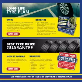 Bob Jane T-Marts catalogue Page 4: LONG LIFE TYRE PLAN GET THE MOST OUT OF YOUR TYRES YOUR LONG LIFE TYRE PLAN WHY? The Long