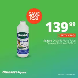 Checkers catalogue week 40 Page 3: Seagro Organic Plant Food €139,99
