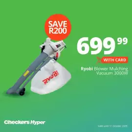 Checkers catalogue week 40 Page 5: Ryobi Blower Mulching Vacuum 3000W €699,99