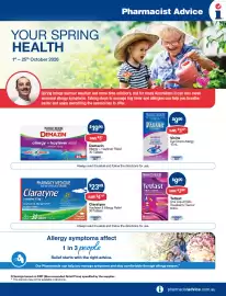 Pharmacist Advice catalogue Page 1: Visine Eye Drops Allergy €9,99, Demazin Allergy + Hayfever Relief 30 Tablets €19,99