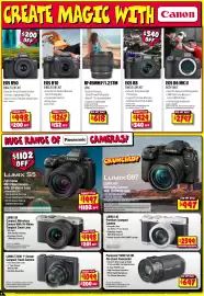 JB Hi-Fi catalogue Page 6: Lumix L10 Premium Compact Camera €2.599,00, Panasonic V900 Full HD 24x Zoom Camcorder €697,00