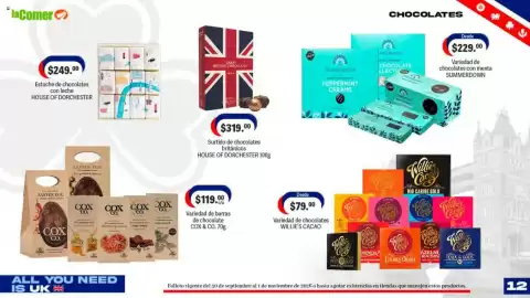Folleto La Comer Página 12: Willie's cacao variedad de chocolates €79,00, Cox & co. variedad de barras de chocolate €119,00