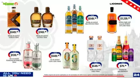 Folleto La Comer Página 24: Cero Cero €549,00, Usko Vodka sin alcohol €549,00