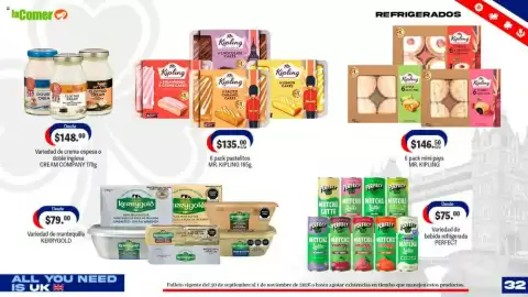 Folleto La Comer Página 32: Perfect tea €75,00, Cream company variedad de crema espesa o doble inglesa €148,00