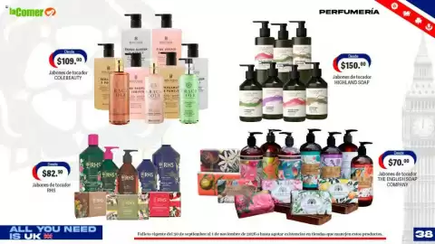 Folleto La Comer Página 38: Highland Soap Jabones de tocador €150,00, Jabones de tocador RHS €82,90