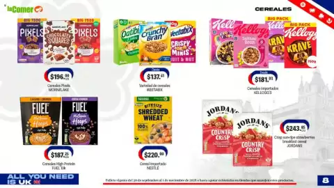 Folleto La Comer Página 8: Weetabix Variedad de cereales €137,61, Jordans country crisp €243,85