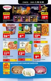 Biedronka gazetka tydzień 40 Strona 41: Pizza z kurczakiem Trattoria Donatello €9,99, Zupa ramen Hortex Asia Menu €11,99