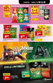Biedronka gazetka tydzień 40 Strona 57: Paluszki Lajkonik klasyczne €3,49, Chipsy Cheetos Avengers Salted Toffee €7,49