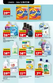 Biedronka gazetka tydzień 40 Strona 70: Płyn do płukania Silan 130 prań €26,99, Proszek do prania Lovela Baby €59,99