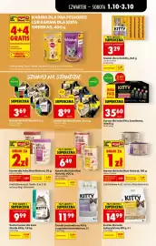 Biedronka gazetka tydzień 40 Strona 75: Żwirek dla kota kukurydziany Kitty €14,99, Sucha karma dla kota Sterile Kitty €9,99
