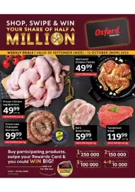 Oxford Freshmarket catalogue Page 1: Tenderised Steak €119,99, Pork Braai Chops €59,99