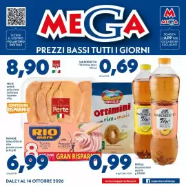 Volantino MEGA Pagina 1: Selezione Perte petto di pollo a fette €8,90