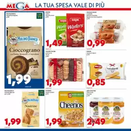 Volantino MEGA Pagina 10: Miele Cheerios €1,99, Sapori e Piaceri pasticceria da the €1,99