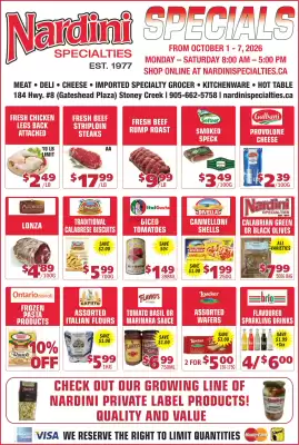 Nardini Specialties flyer (valid until 7-10)