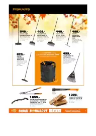 OBI leták Strana 9: Fiskars univerzální hrábě solid €629,00, Fiskars hrábě na listí solid xl €499,00