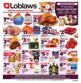 Loblaws flyer week 40 Page 1: Farmer's Market greenhouse peppers €5,00, PC vegetables €3,00