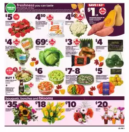 Loblaws flyer week 40 Page 3: Green Cabbage €0,69, Farmer's Market carrots or yellow onions or mini cucumbers €3,00