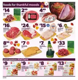 Loblaws flyer week 40 Page 4: PC spring rolls €8,00, PC bacon wrapped stuffed jalapeno peppers or sausage rolls €9,00