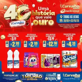 Catálogo Carvalho Supermercado Página 8: Papel hig velud €12,90, Toalha papel social clean 2x10m €4,39