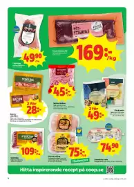 Stora Coop reklamblad vecka 41 Sida 4: Skinka/kalkon €45,00, Lammfärs i rulle €74,90