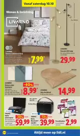 Lidl folder week 41 Pagina 40: Livarno Katoen satijn hoeslaken €8,99, Tronic Koffer platenspeler €59,99