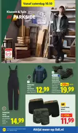 Lidl folder | Non-Food Pagina 8: Parkside Leren werkschoenen S3 €19,99, CAT 3-pack heren boxers €11,99