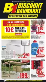 B1 Discount Baumarkt Prospekt woche 41 Seite 1: Rigips Gipskarton-platten €2,90, Aroso Scheibenfrostschutz €4,90