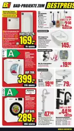 B1 Discount Baumarkt Prospekt woche 41 Seite 4: Acryl-Duschwannen-Set €169,00, WC-Sitz »Miami« €19,90