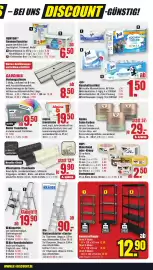 B1 Discount Baumarkt Prospekt woche 41 Seite 5: Kunststoffregal €12,90, Alu-Vielzweckleiter »Corda« €90,00