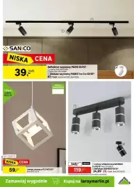 Leroy Merlin gazetka Strona 23: Zestaw szynowy Paris 1 m 3xGU10 Sanico €97,00, Lampa wisząca Plywood Inspire €59,00