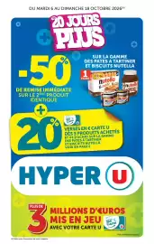 Catalogue Hyper U page 1: DU MARDI 6 AU DIMANCHE 18 OCTOBRE 2026 (A) 20 JOURS PLUS -50 DE REMISE IMMÉDIATE SUR LE 2ÈME